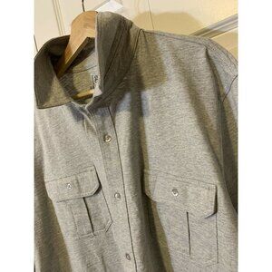 New George Men's Sz XL 46-48 Gray button up‎ shirt short sleeve NWT